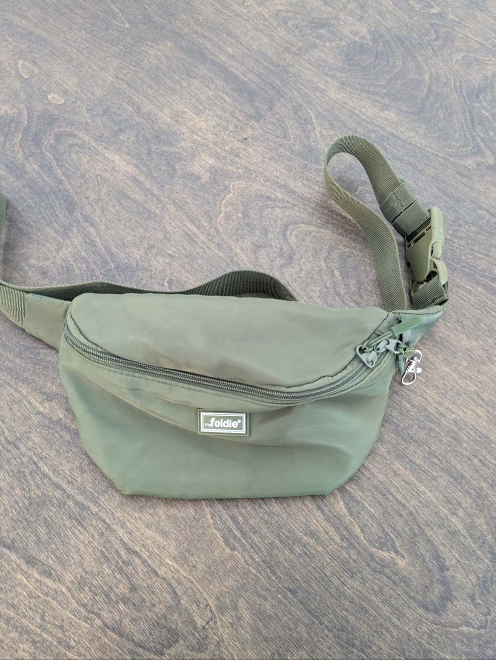 The Foldie Crossbody Green Travel Secure Fanny Pack - Picture 2 of 7